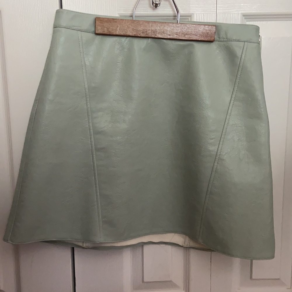 Zara Blue Leather Skirt | L